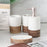 Vintage Ceramic Bathroom Accessories Set Lotion Dispenser Soap Dish Toothbrush Holder Rinsing Cup - 5