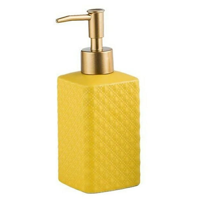 350ml Bathroom Refillable Ceramic Dispenser Bottle Hand Soap Shower Gel Shampoo Lotion Pump Bottle - Yellow - 1