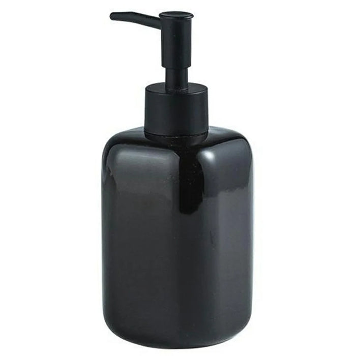 Home Hotel Bathroom Ceramic Refillable Pump Bottle for Soap Shampoo Shower Gel - Square / Black - 1