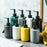 Home Hotel Bathroom Ceramic Refillable Pump Bottle for Soap Shampoo Shower Gel - Square / Black - 3