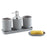 5Pcs / Set Bathroom Accessories Toothbrush Holder Rinse Cup Soap Dish Lotion Dispenser with Organizer Tray - Grey - 1
