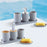 5Pcs / Set Bathroom Accessories Toothbrush Holder Rinse Cup Soap Dish Lotion Dispenser with Organizer Tray - Grey - 2