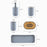 5Pcs / Set Bathroom Accessories Toothbrush Holder Rinse Cup Soap Dish Lotion Dispenser with Organizer Tray - Grey - 4