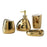 4Pcs / Set Ceramic Bathroom Accessories Toothbrush Holder Lotion Dispenser Bottle Rinsing Cup Soap Dish - Gold - 1