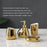 4Pcs / Set Ceramic Bathroom Accessories Toothbrush Holder Lotion Dispenser Bottle Rinsing Cup Soap Dish - Gold - 2