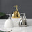 4Pcs / Set Ceramic Bathroom Accessories Toothbrush Holder Lotion Dispenser Bottle Rinsing Cup Soap Dish - Gold - 6