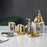 4Pcs / Set Ceramic Bathroom Accessories Toothbrush Holder Lotion Dispenser Bottle Rinsing Cup Soap Dish - Gold - 7