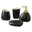4Pcs / Set Ceramic Bathroom Accessories Toothbrush Holder Lotion Dispenser Bottle Rinsing Cup Soap Dish - Black - 1