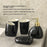 4Pcs / Set Ceramic Bathroom Accessories Toothbrush Holder Lotion Dispenser Bottle Rinsing Cup Soap Dish - Black - 2