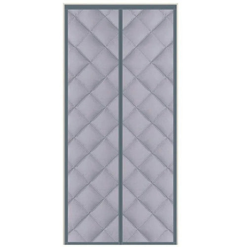 90 x 200cm Windproof Auto Closing Magnetic Door Curtain Center Opening Winter Thermal Insulated Doorway Screen - Grey - 1