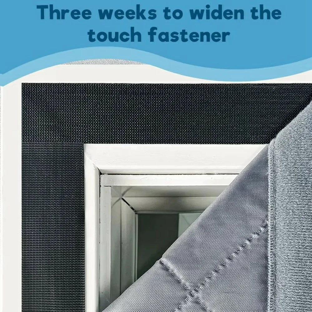 100 x 210cm Windproof Auto Closing Magnetic Door Curtain Center Opening Winter Thermal Insulated Doorway Screen - Grey - 3