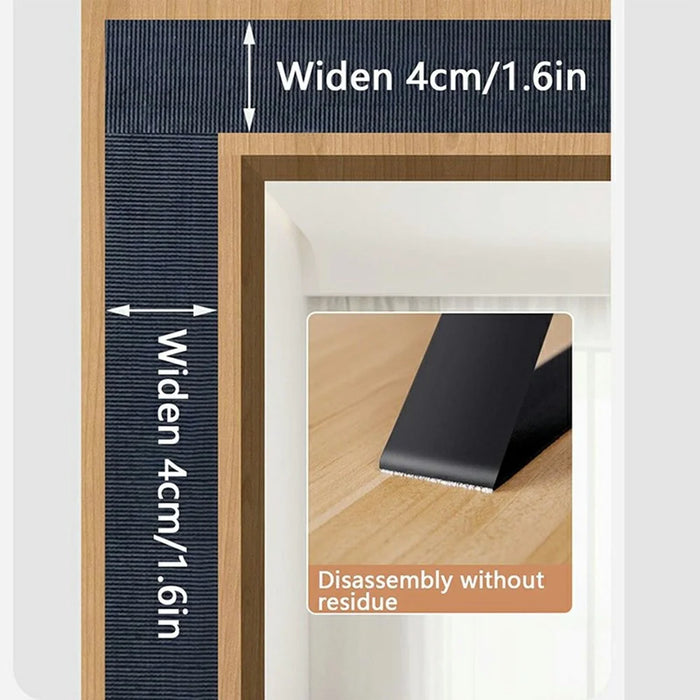 90 x 200cm Magnetic Door Curtain with View Window Self Adhesive Thermal Insulation Doorway Screen for Winter - Coffee - 7