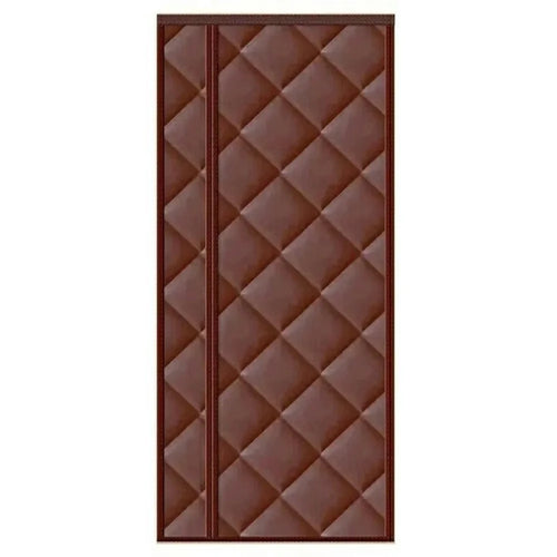 90 x 200cm Side Opening Magnetic Thermal Door Curtain Oxford Fabric Self Adhesive Windproof Doorway Screen - Coffee - 1