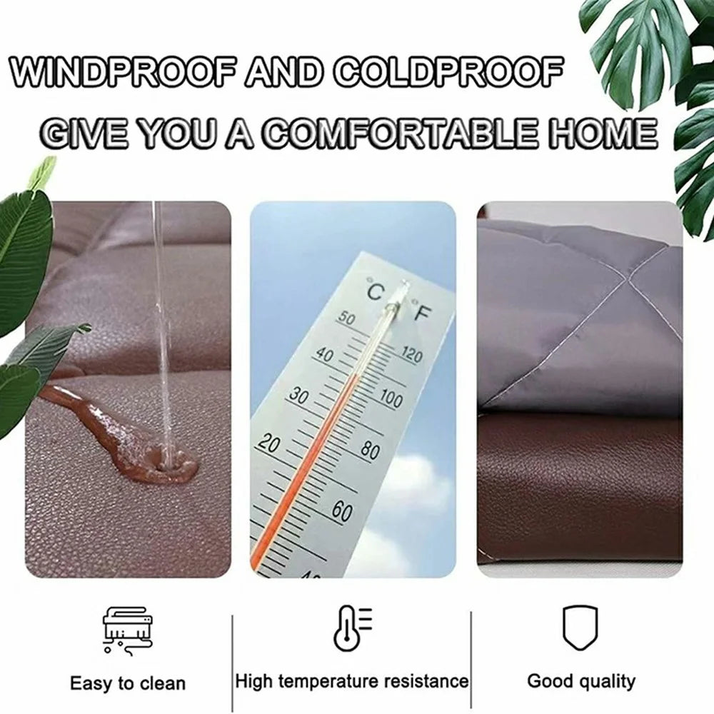 90 x 200cm Side Opening Magnetic Thermal Door Curtain Oxford Fabric Self Adhesive Windproof Doorway Screen - Coffee - 4