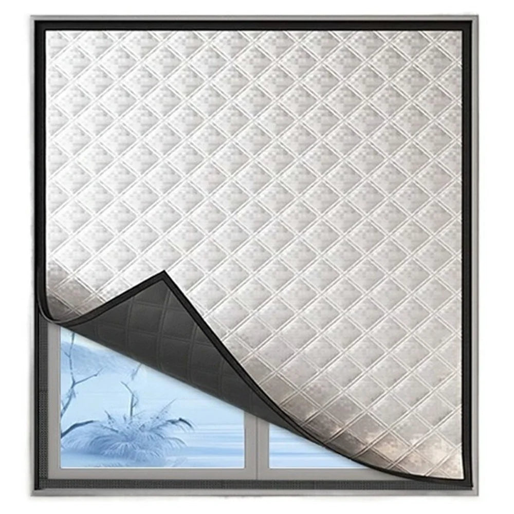 148 x 150cm Graphene Thermal Insulation Window Curtain Winter Self Adhesive Windproof Window Barrier - 1