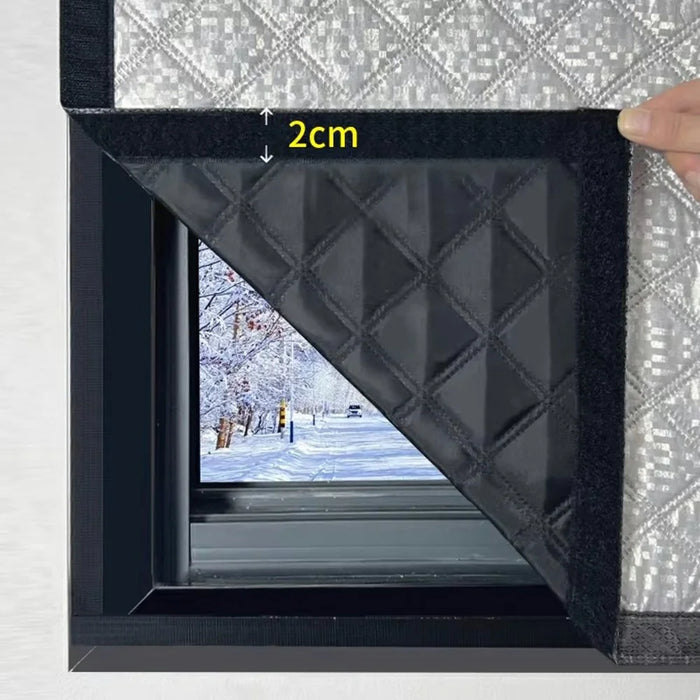 148 x 150cm Graphene Thermal Insulation Window Curtain Winter Self Adhesive Windproof Window Barrier - 4