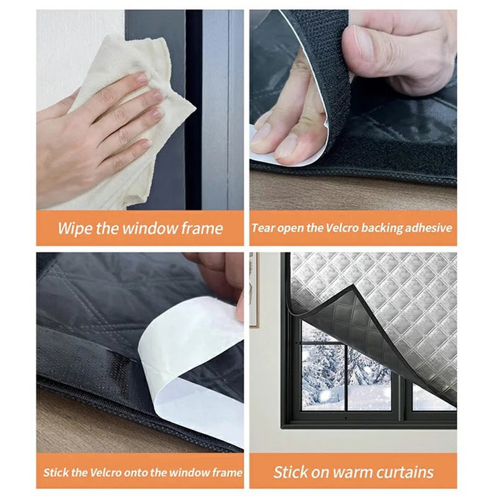 148 x 150cm Graphene Thermal Insulation Window Curtain Winter Self Adhesive Windproof Window Barrier - 5