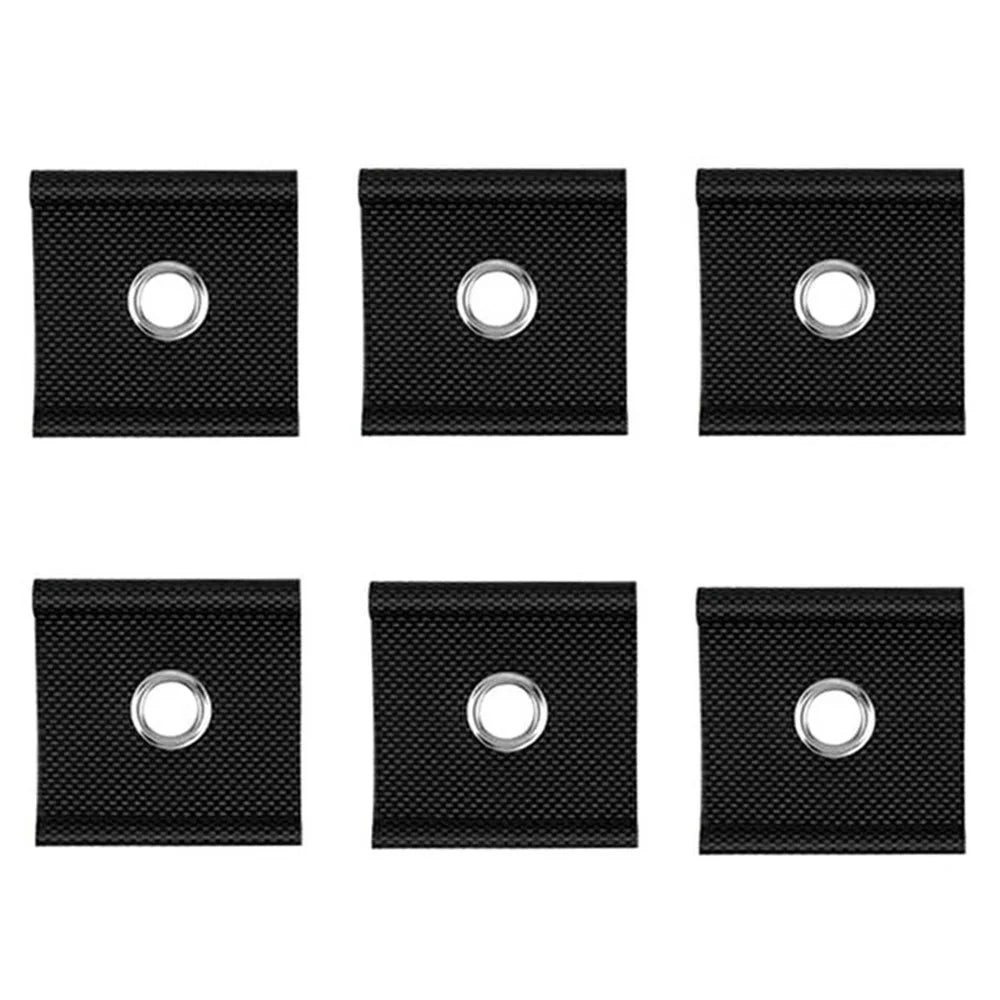 6Pcs Stainless Steel + Nylon RV Awning Rail Hooks Camping Canopy Installation Tool Eyelet Fasteners - Black - 1