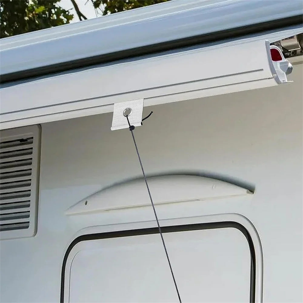 6Pcs Stainless Steel + Nylon RV Awning Rail Hooks Camping Canopy Installation Tool Eyelet Fasteners - Black - 7