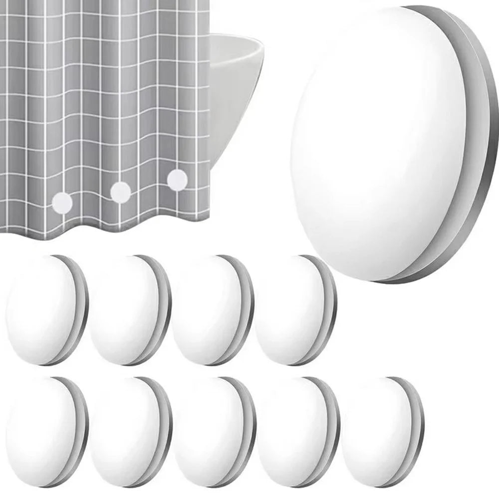 10Pcs Magnetic Curtain Weights Windproof Tablecloth Magnet Button Reusable Nailless Curtain Clips - White - 1