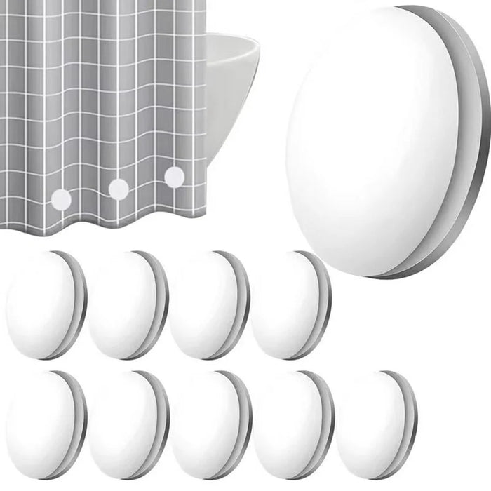 10Pcs Magnetic Curtain Weights Windproof Tablecloth Magnet Button Reusable Nailless Curtain Clips - White - 1