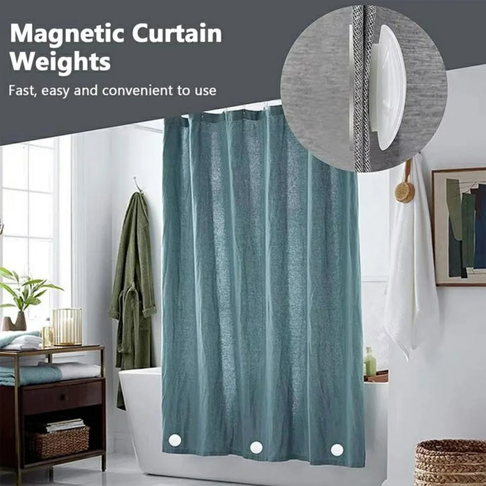10Pcs Magnetic Curtain Weights Windproof Tablecloth Magnet Button Reusable Nailless Curtain Clips - White - 3