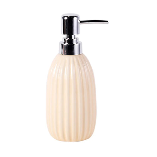 Vertical Stripe 320ml Ceramic Dispenser Bottle Hand Soap Shampoo Lotion Bathroom Refillable Pump Bottle - 1