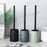 Long Handle Toilet Cleaning Brush with Ceramic Draining Base for Home School Dorm Bathroom - Black - 2