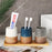 300ML Ceramic Mouthwash Cup Home Hotel Bathroom Toothbrush Holder Washroom Rinse Water Cup - Blue - 4