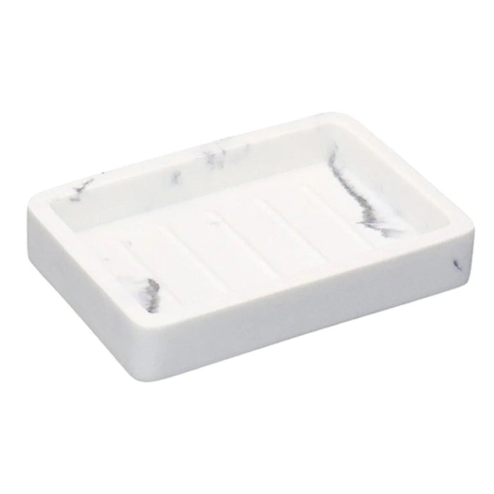Nordic Home Hotel Bathroom Resin Soap Dish Rectangular Tray Multi-Function Storage Holder - White - 1