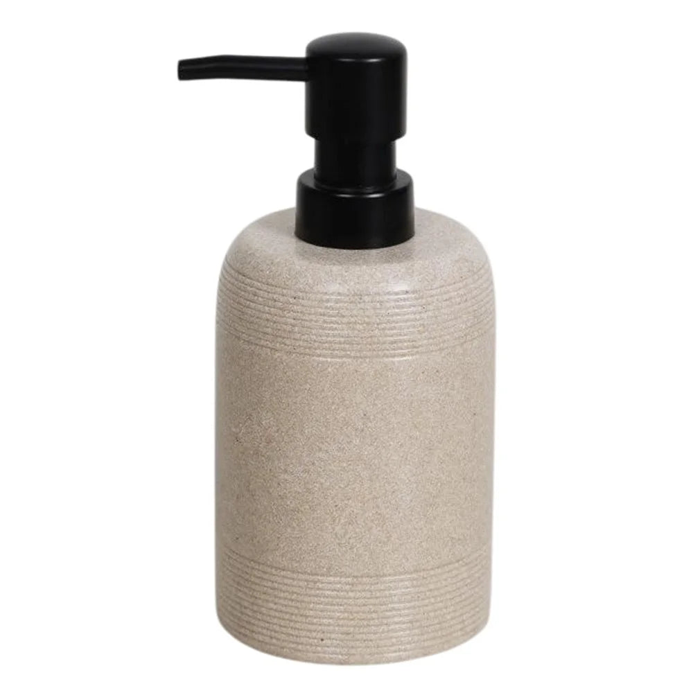 Hotel Home Resin Bathroom Dispenser 400ml Refillable Bottle for Hand Soap Shower Gel - Beige - 1