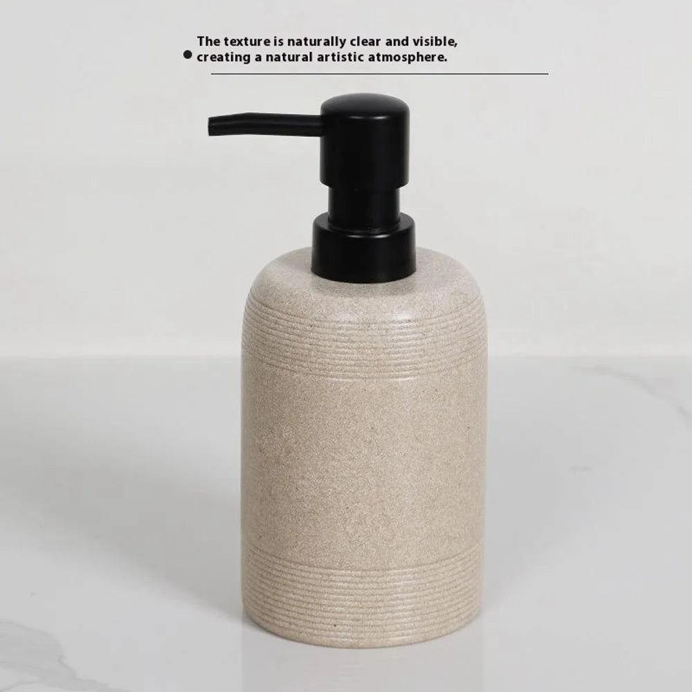 Hotel Home Resin Bathroom Dispenser 400ml Refillable Bottle for Hand Soap Shower Gel - Beige - 2