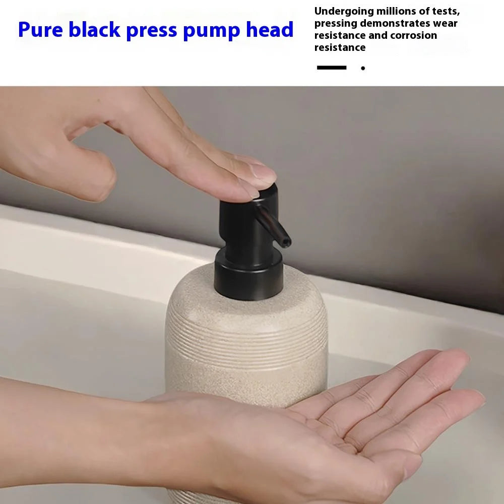 Hotel Home Resin Bathroom Dispenser 400ml Refillable Bottle for Hand Soap Shower Gel - Beige - 3