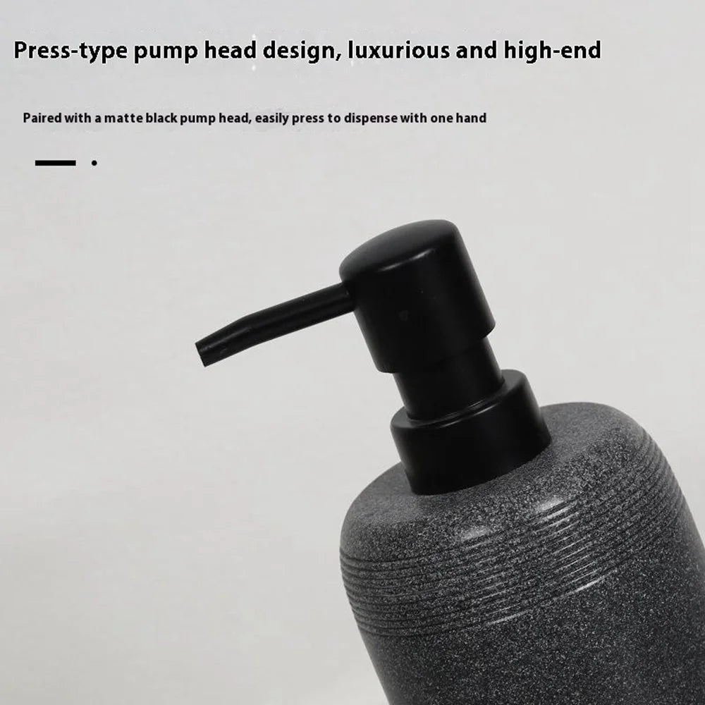 Hotel Home Resin Bathroom Dispenser 400ml Refillable Bottle for Hand Soap Shower Gel - Beige - 5