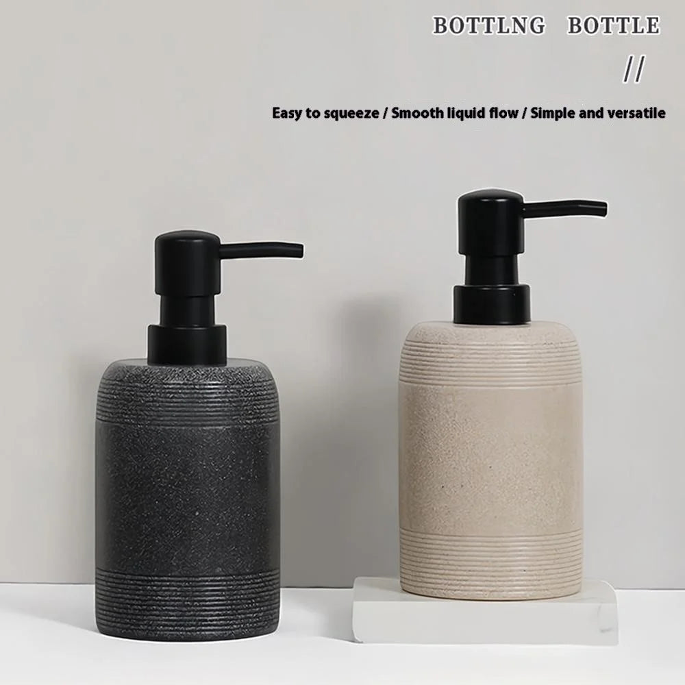Hotel Home Resin Bathroom Dispenser 400ml Refillable Bottle for Hand Soap Shower Gel - Beige - 6
