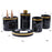 Resin Bathroom Accessories Set 5Pcs Marble Pattern Toiletry Organizer for Hotel / Home - Black - 4
