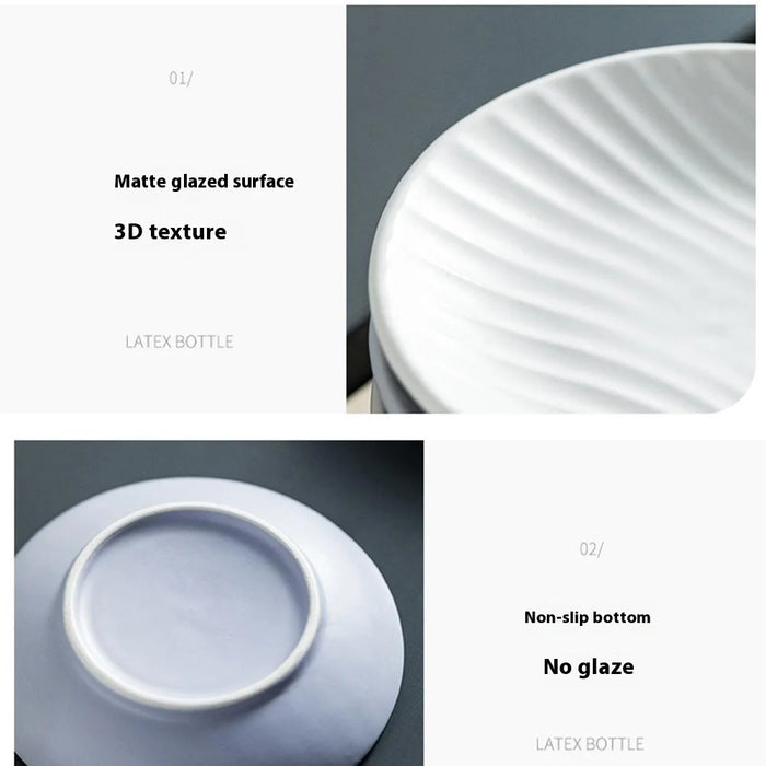 Creative Round Ceramic Soap Dish Home Hotel Bathroom Stylish Decorative Soap Holder Tray - Black - 4