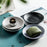 Creative Round Ceramic Soap Dish Home Hotel Bathroom Stylish Decorative Soap Holder Tray - Black - 6