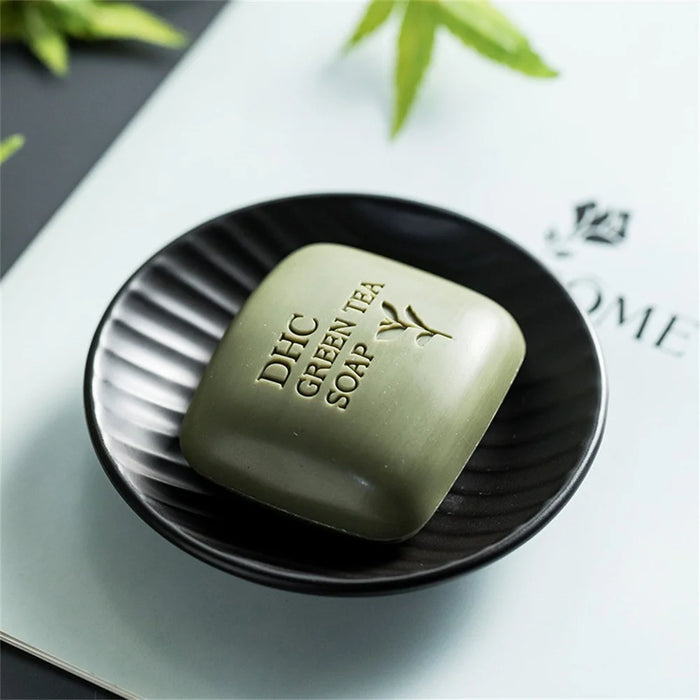 Creative Round Ceramic Soap Dish Home Hotel Bathroom Stylish Decorative Soap Holder Tray - Black - 7