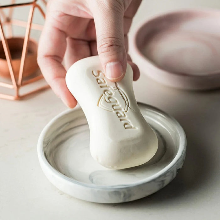Creative Ceramic Soap Dish Home Hotel Toiletry Holder Decorative Washroom Organizer - Grey - 2