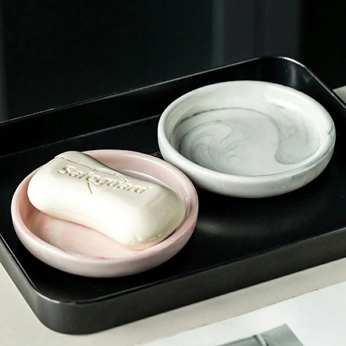Creative Ceramic Soap Dish Home Hotel Toiletry Holder Decorative Washroom Organizer - Grey - 5