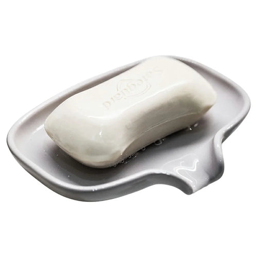 Creative Ceramic Soap Dish with Drainage Soap Holder Soap Bar Plate Case for Hotel Bathroom Home Use - White - 1