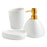 Minimalist Ceramic Bathroom Lotion Dispenser Bottle + Mouthwash Cup + Soap Dish - 1