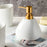 Minimalist Ceramic Bathroom Lotion Dispenser Bottle + Mouthwash Cup + Soap Dish - 6