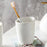 Minimalist Ceramic Bathroom Lotion Dispenser Bottle + Mouthwash Cup + Soap Dish - 7