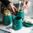 Ceramic Bathroom Accessories Home Hotel Lotion Dispenser Bottle + Toothbrush Cup + Rinsing Cup + Soap Dish - Green - 4