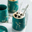 Ceramic Bathroom Accessories Home Hotel Lotion Dispenser Bottle + Toothbrush Cup + Rinsing Cup + Soap Dish - Green - 5