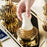 Luxury Ceramic Bathroom Accessories Set Lotion Dispenser Bottle + Rinsing Cup + Soap Dish - Gold - 4