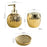 Luxury Ceramic Bathroom Accessories Set Lotion Dispenser Bottle + Rinsing Cup + Soap Dish - Gold - 6