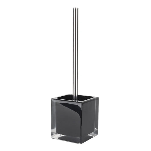 Stainless Steel Handle Toilet Brush with Resin Base Deep Cleaning Bathroom Accessory - 1